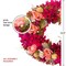 12.5" Artificial Spring Wreath with Mixed Flowers and Berries Seasonal Door Accent